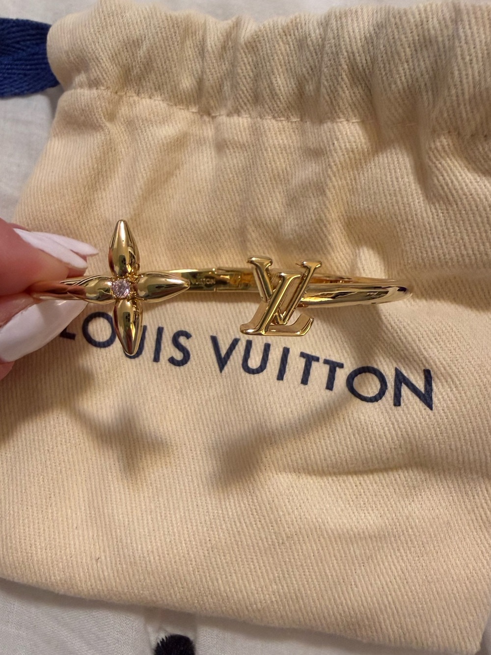 Louis Vuitton Gold Monogram Flower Bangle Bracelet - never worn!